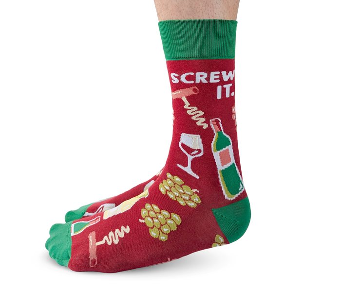 FUN MEN'S NOVELTY CREW WINE SOCKS - UPTOWN SOX