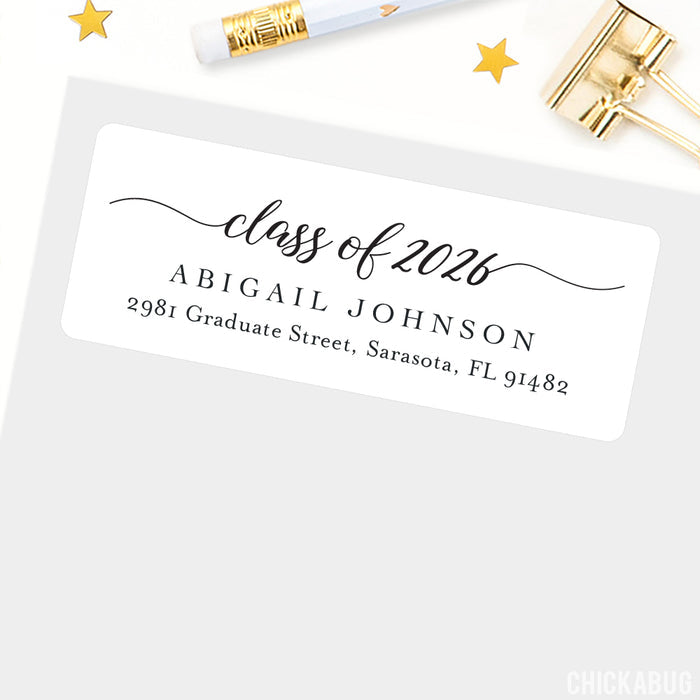 Script Class of 2026 Graduation Address Labels