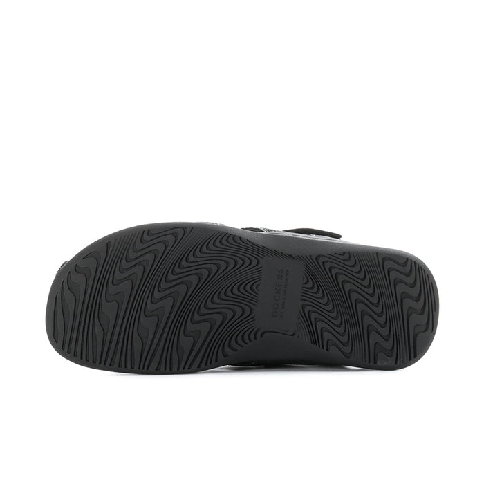 Men's black sandal outsole with textured tread pattern