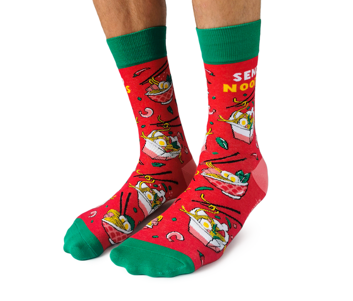 Send Noods Take Out Food Funny Novelty Men's Crew Socks