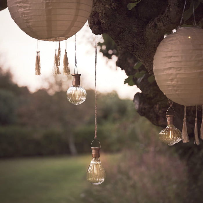 Set of 3 Warm White Hanging Solar Lights