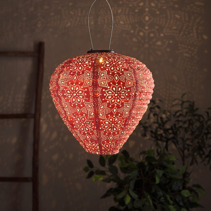 Set of 5 Tyvek Moroccan Hanging Solar Lanterns