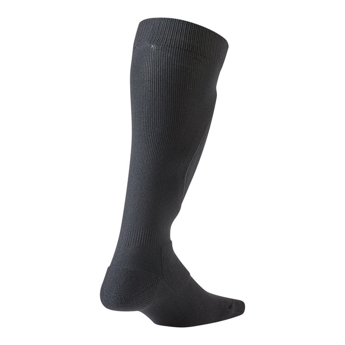 Black shin guard sock, ribbed leg with padded shin protection