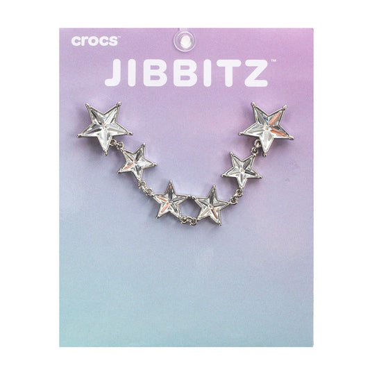 Silver star chain bracelet with linked five-point stars