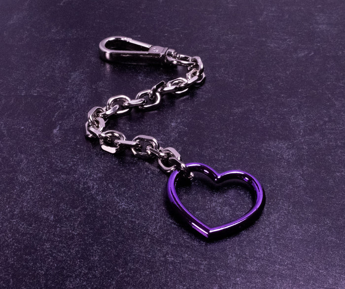 Silver O-link Chain Heart Finger Leash