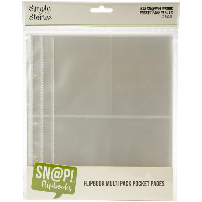 Simple Stories - Sn@p! Pocket Pages For 6"X8" Flipbooks - 10/Pkg - Multi Pack. A snappy way to capture your colorful life! Simply add your own photos, mementos and memories to capture your colorful, one-of-a- kind life in a snap! This package contains ten 6x8 inch pocket pages with assorted pocket sizes. Acid and lignin free. Imported. Available at Embellish Away located in Bowmanville Ontario Canada.