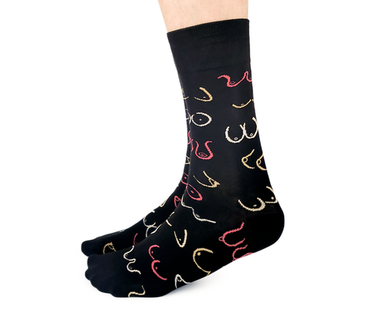 Mens Breast Boob Novelty Socks - Uptown Sox