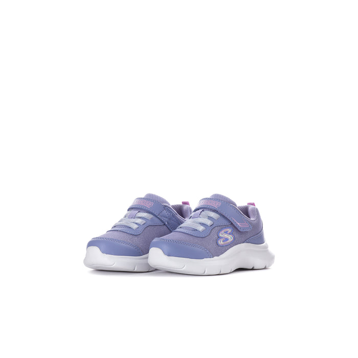 Lavender toddler sneakers, two-pack view, strap closure and cushioned white sole