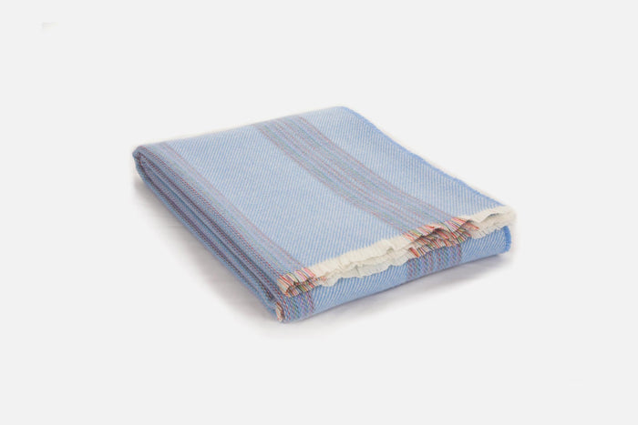 Sky Seskin Lambswool Throw Blanket - Cushendale Woollen Mills