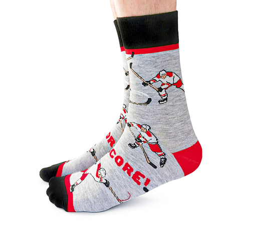MENS-CREW NOVELTY-HOCKEY-RED-SOCKS -UPTOWN SOX