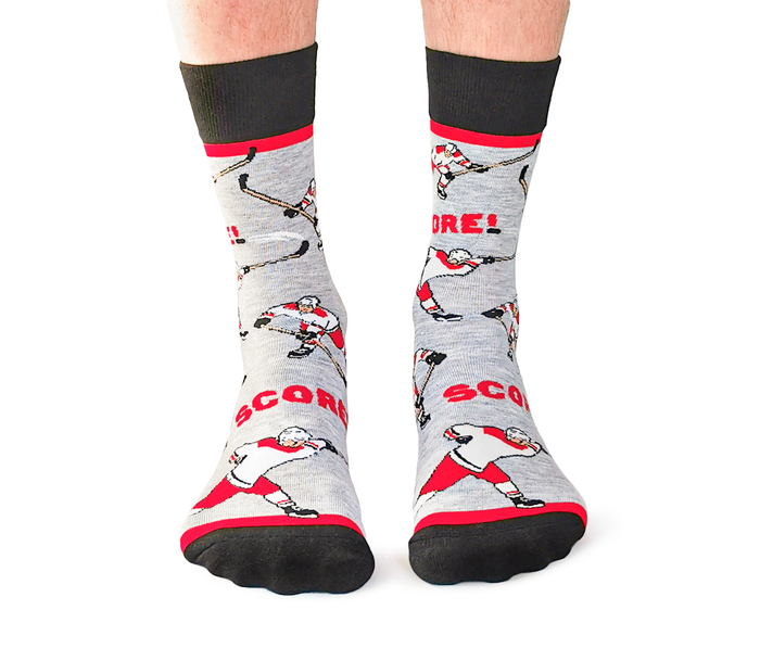 MENS-CREW NOVELTY-HOCKEY-RED-SOCKS -UPTOWN SOX