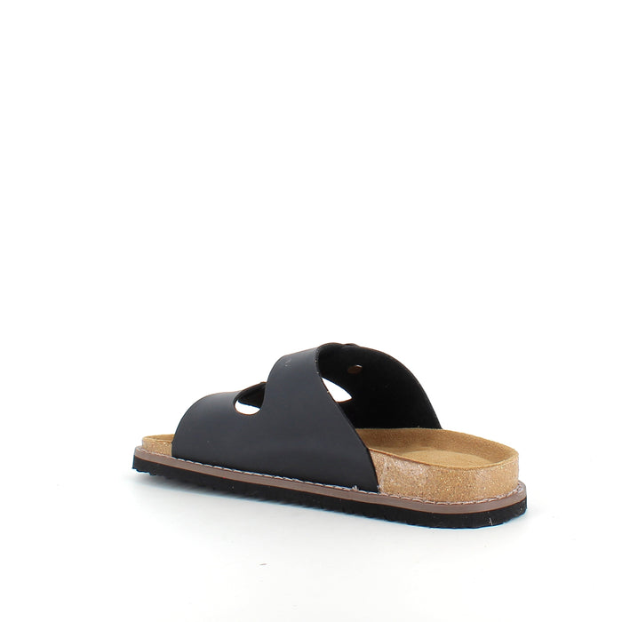 Slip-on biosandal i svart – stabil komfort för vardagen