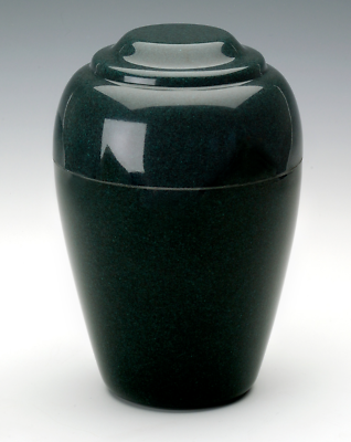 Small Grecian Green Granite Keepsake Cremation Urn, 35 Cubic Inches TSA Approved