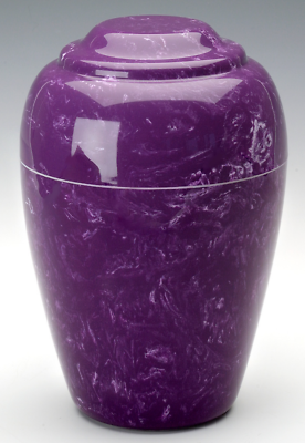 Small Grecian Marble Amethyst Keepsake Cremation Urn, 35 Cubic Inch TSA Approved