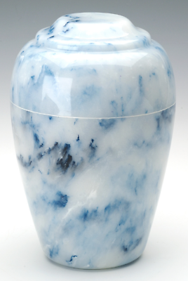 Small Grecian Onyx Sapphire Keepsake Funeral Cremation Urn, 35 C.I. TSA Approved