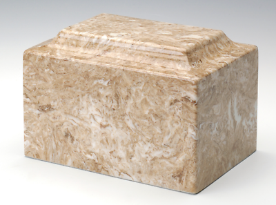 Small/Keepsake Marble Syrocco Funeral Cremation Urn, 5 Cubic Inch TSA Approved