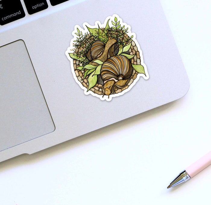 PinkPolish Design Stickers "Snail Garden" Die Cut Sticker