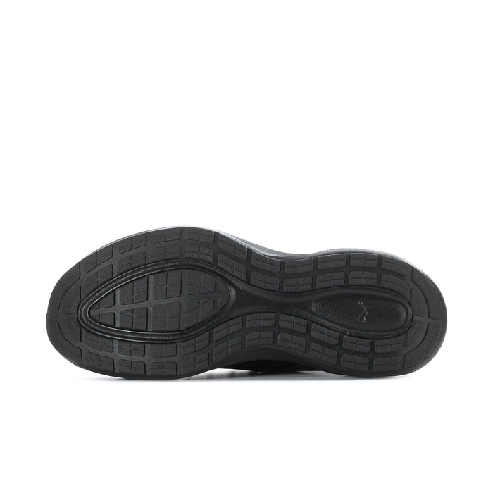 Men's black rubber outsole with traction tread pattern