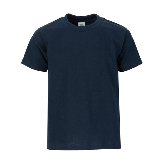 Youth navy solid crew neck T-shirt, short sleeves