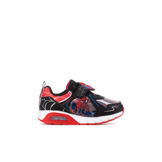 Toddler light-up Spider-Man sneakers, black with red/white graphics and strap