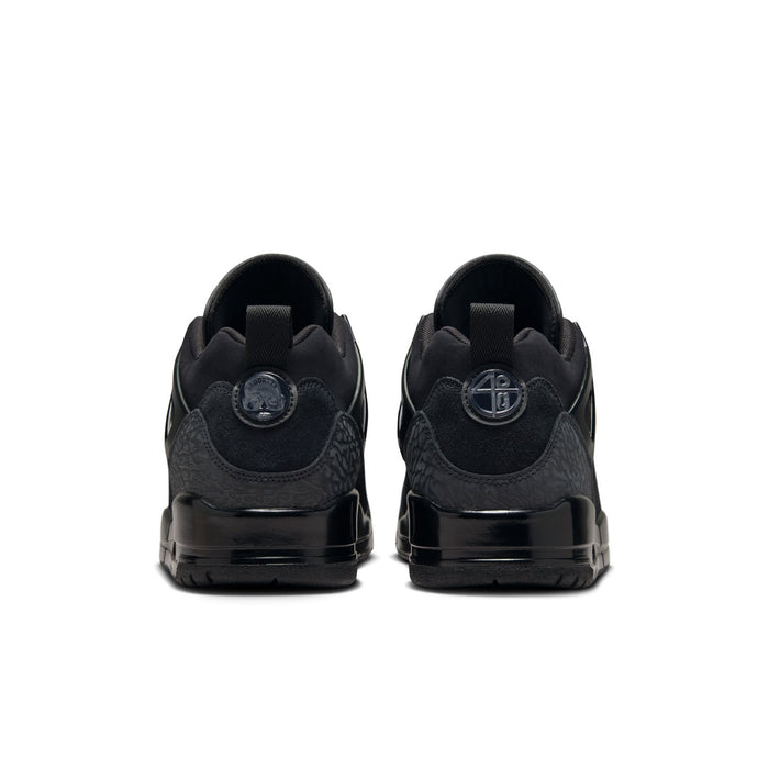 Black sneaker heels with pull tabs, padded collar, and logo patch detail