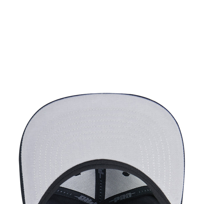 Snapback cap inner panel with black underside and visible PRO label on brim