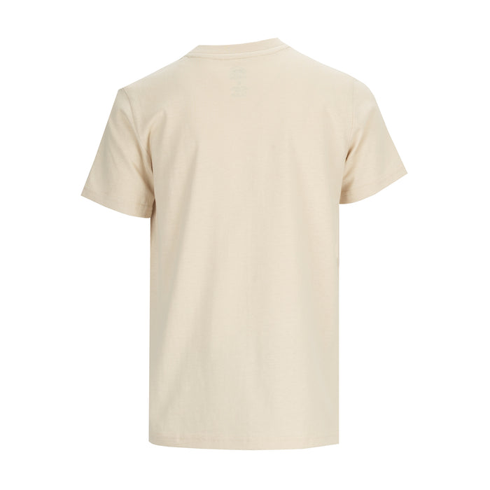 Youth crew neck T-shirt, chalk beige back view, short-sleeve tee