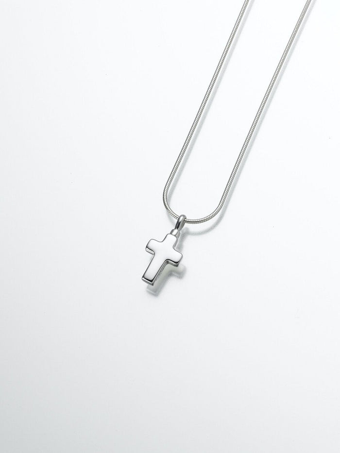 Sterling Silver Small Cross Memorial Jewelry Pendant Funeral Cremation Urn