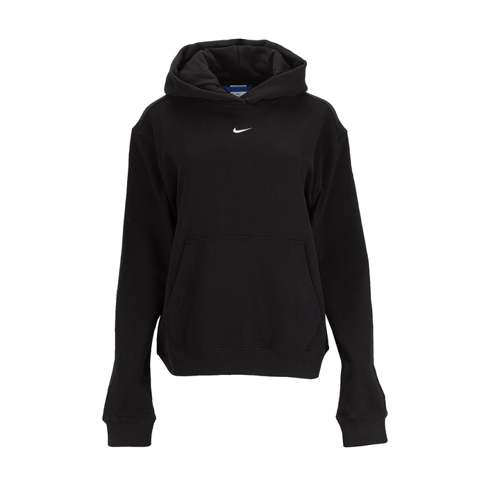 Womens black Nike fleece pullover hoodie with drawstring hood and kangaroo pocket
