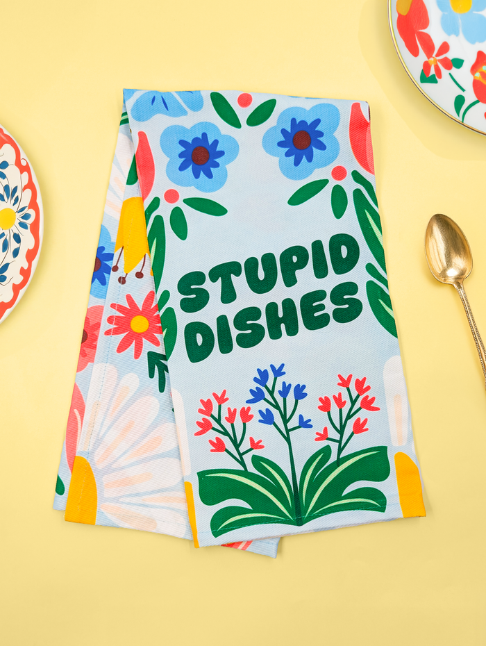 COLOURFUL FLORAL FUNNY DISHES KITCHEN TEA TOWEL UPTOWN SOX