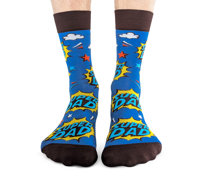 FUNNY SUPER DAD PATTERN SOCKS MEN UPTOWN SOX