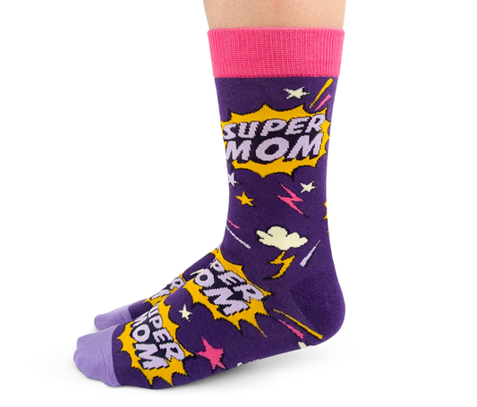 SUPER MOM WOMEN'S CREW SOCKS - UPTOWN SOX