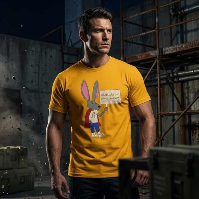 Superhero Bunny Halloween Costume T-Shirts for Adults Obstáculos Son Oportunidades Graphic Tee - TVStoreOnline