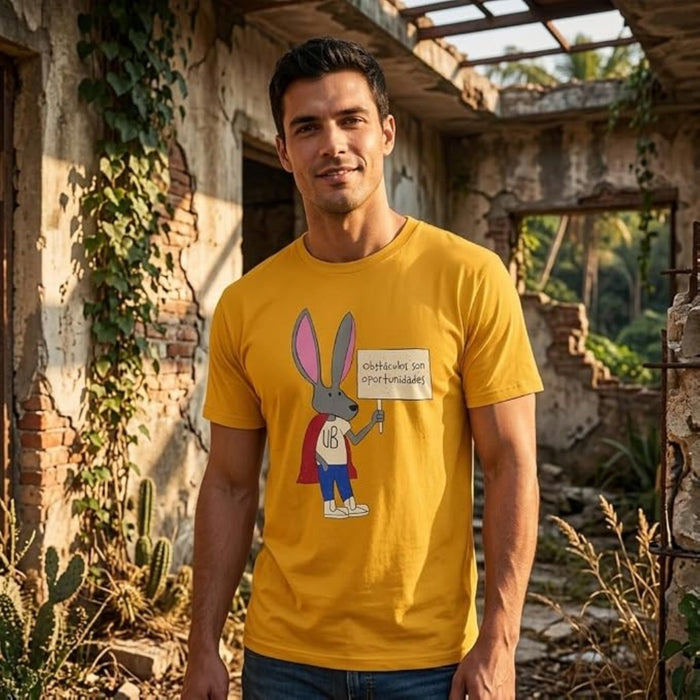 Superhero Bunny Halloween Costume T-Shirts for Adults Obstáculos Son Oportunidades Graphic Tee - TVStoreOnline