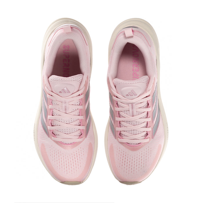 Women's pink lace-up sneakers with breathable mesh and cushioned padded collar