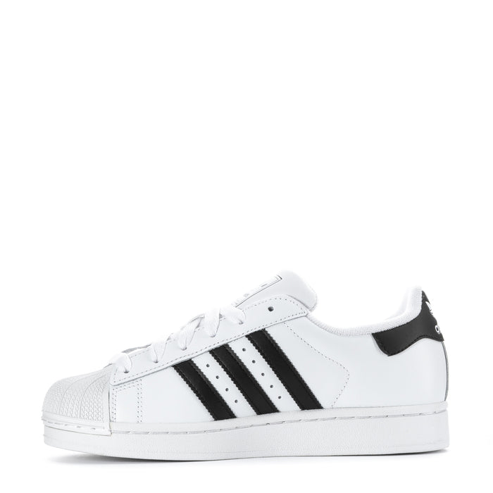adidas Superstar II youth sneakers, white with black 3-Stripes and lace-up front
