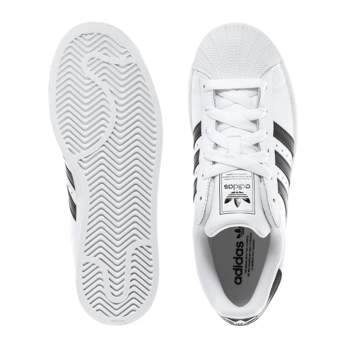 adidas Superstar II youth sneakers, white outsole and heel with laces and adidas logo