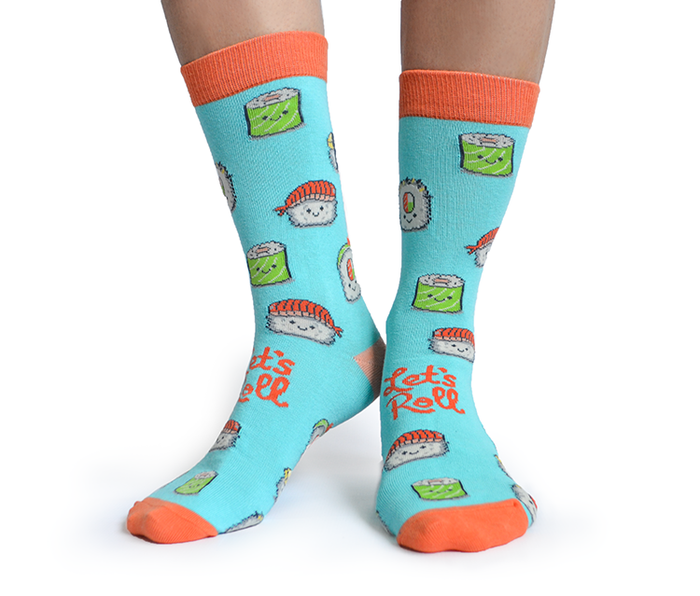 WOMENS-CREW NOVELTY-SUSHI-SOCKS