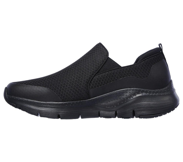 Svarta breda herrtofflor från Skechers