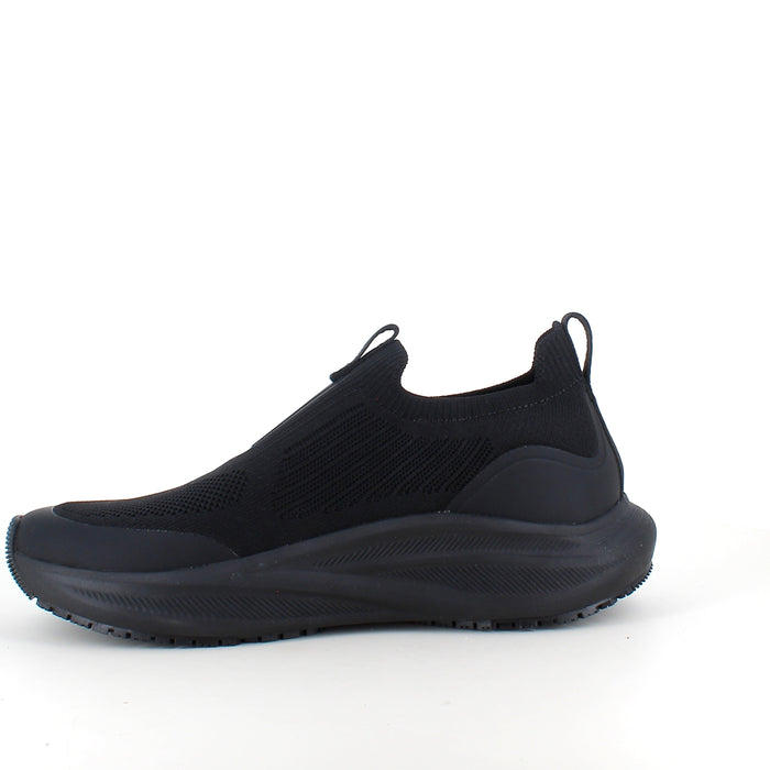 Svarta slip-on arbetsskor med maximal komfort & halksäker sula