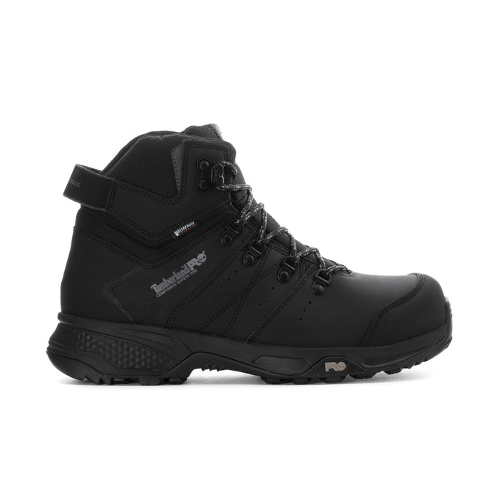 Timberland PRO men's black work boot, lace-up with padded collar and rugged outsole