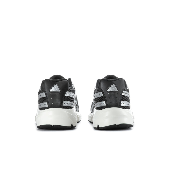 Technochaos women's sneakers, heel view, black uppers with white midsole