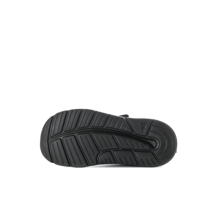 Toddler black outsole with textured tread pattern and cushioned heel