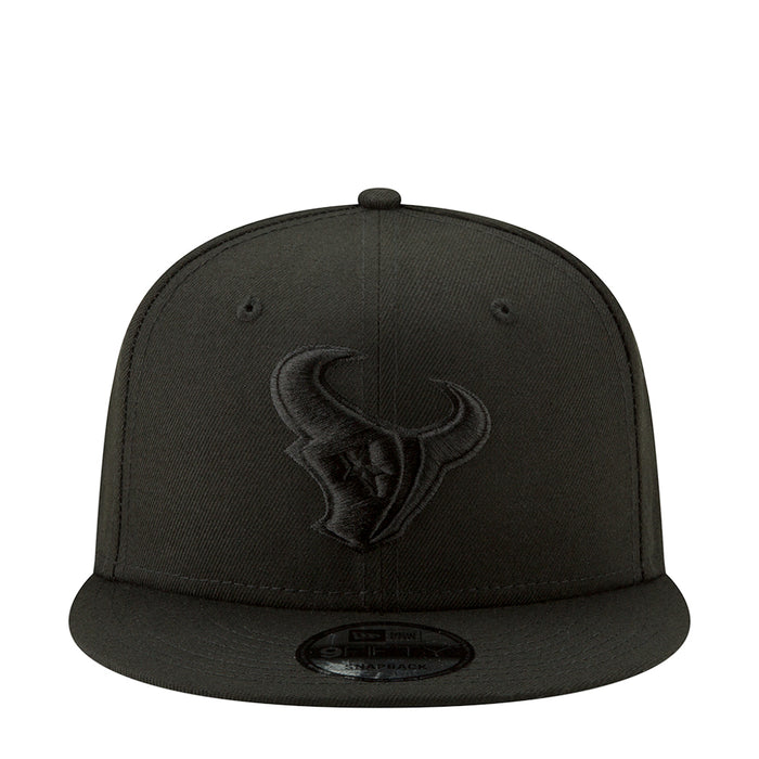 Black baseball cap with front bull logo patch and stitched curved brim