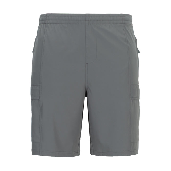 Men's woven cargo shorts, castlerock gray, elastic waist, side cargo pockets