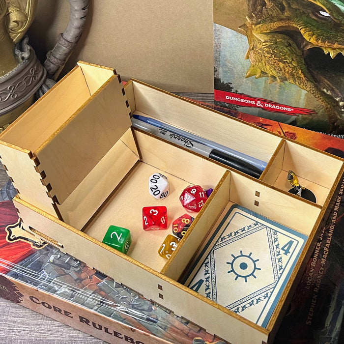 TTRPG Character Book: Tray with Dice Tower