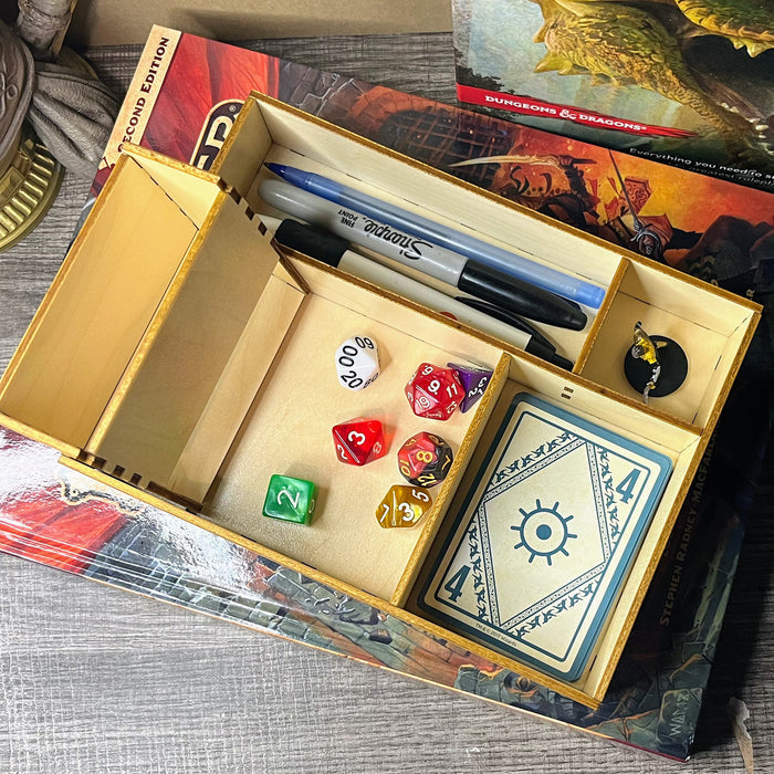 TTRPG Character Book: Tray with Dice Tower