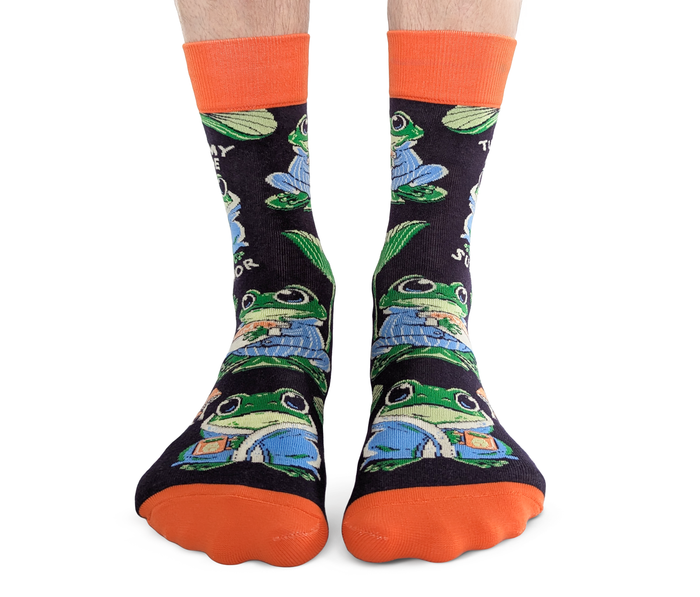FUNNY FROG LEAF PATTERN SOCKS MEN UPTOWN SOX