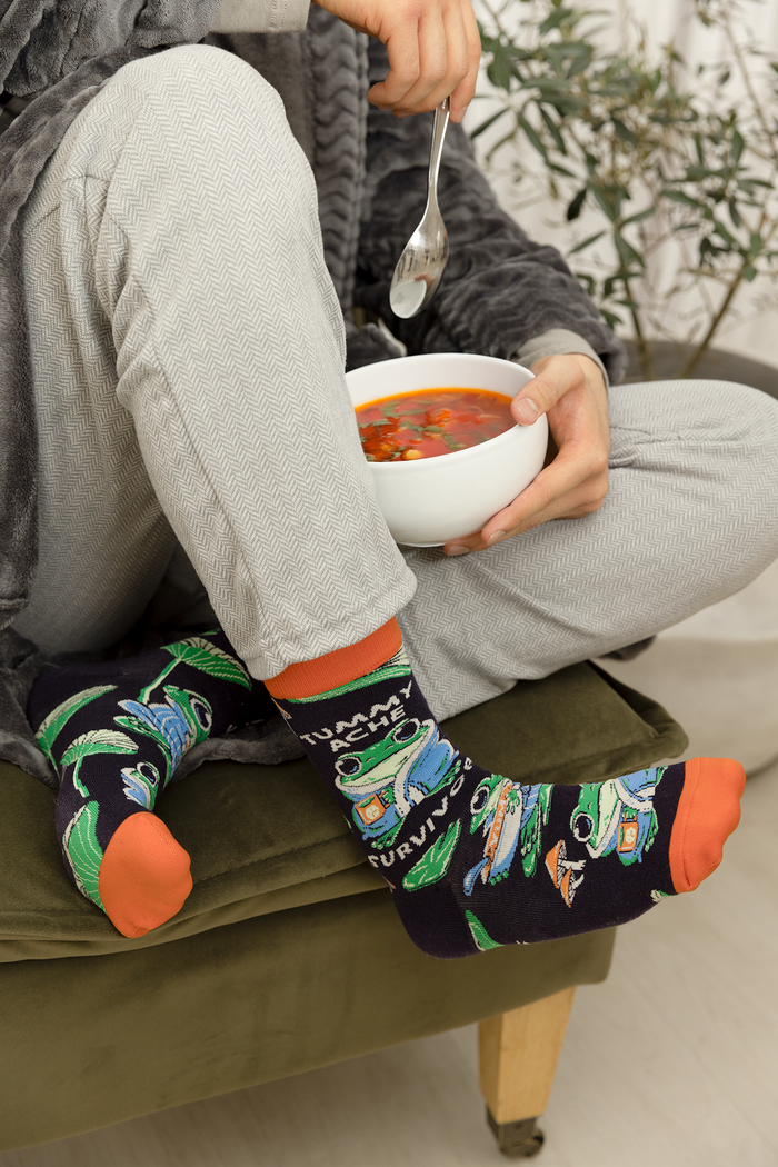 FUNNY FROG LEAF PATTERN SOCKS MEN UPTOWN SOX