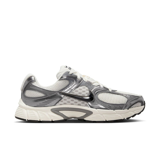 Men's athletic sneaker in dark gray, black, and white with mesh overlays and chunky sole